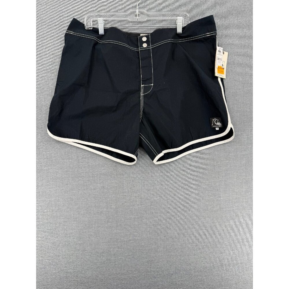 Quiksilver Original Scallop Snap Board Shorts Black Mens 40 6" Swim Trunks NWT